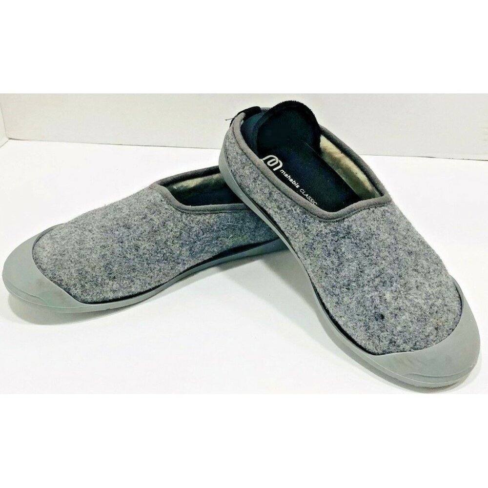 Mahabis Slippers Mules Womens 6.5 Indoor Outdoor Soles‎ Gray Grandma Mom